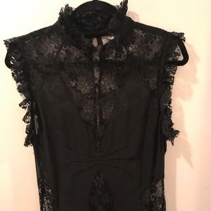 ASOS black lace prom dress